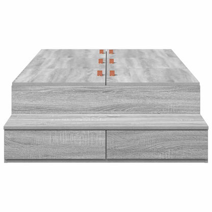 Struttura letto con contenitore con cassetto Grigio sonoma - homemem39