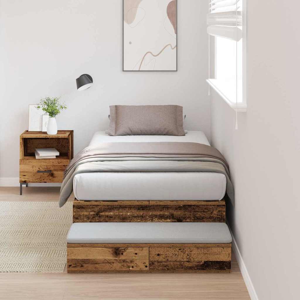Struttura letto con contenitore Legno vecchio 80 cm | homemem39