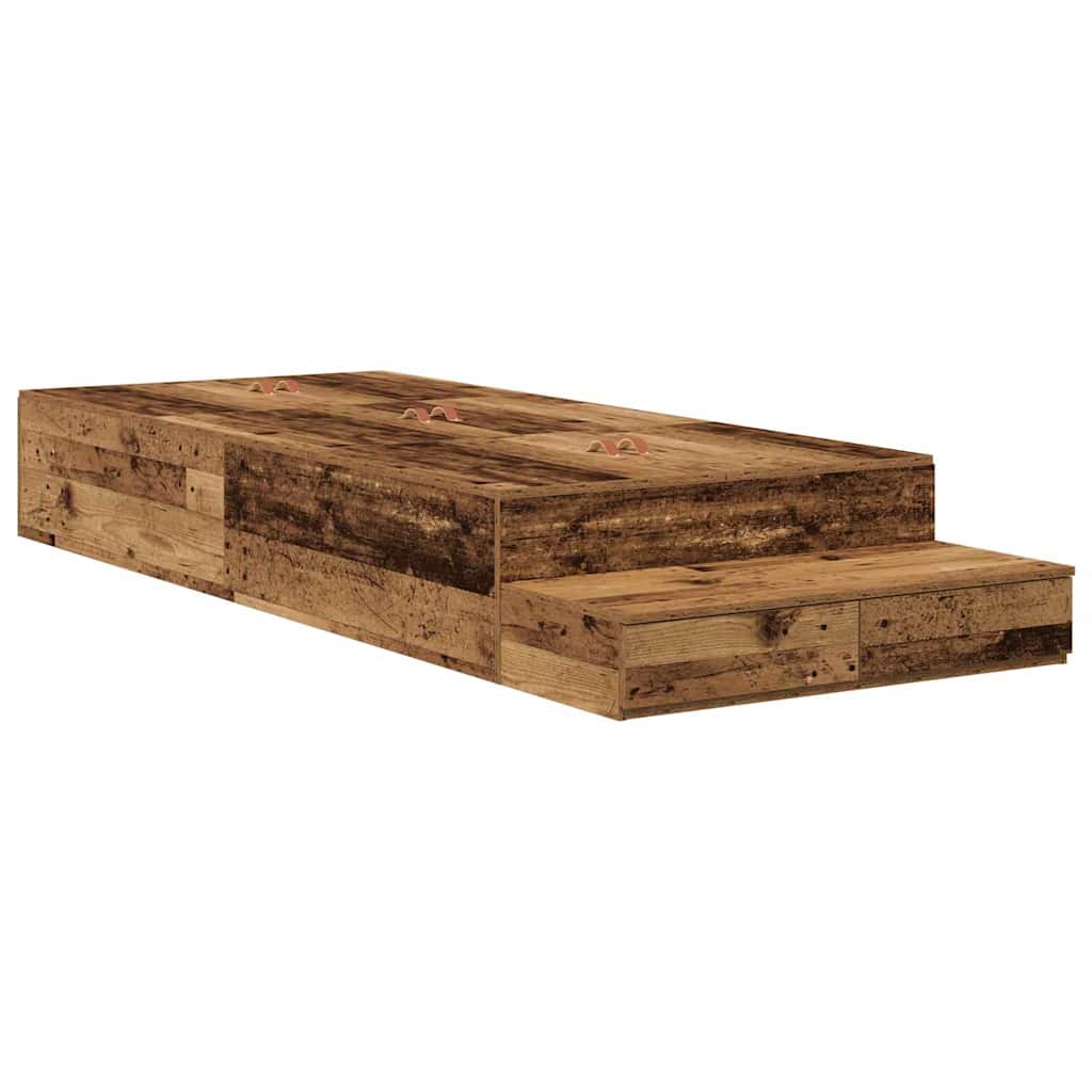 Struttura letto con contenitore Legno vecchio 80 cm | homemem39