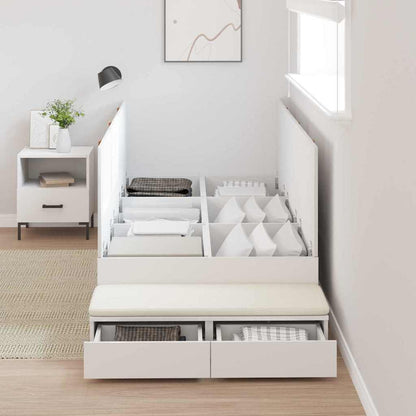 Struttura letto con contenitore Bianco 236.5 x 90 x 31.5 cm - homemem39