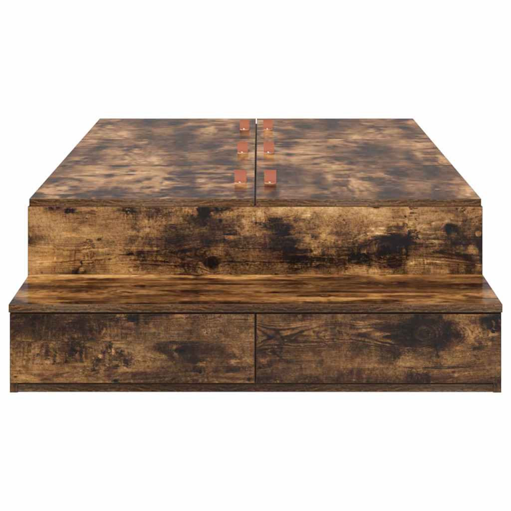 Struttura letto con contenitore con cassetto Rovere fumé - homemem39