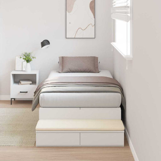 Struttura letto con contenitore Bianco 100 cm Legno multistrato