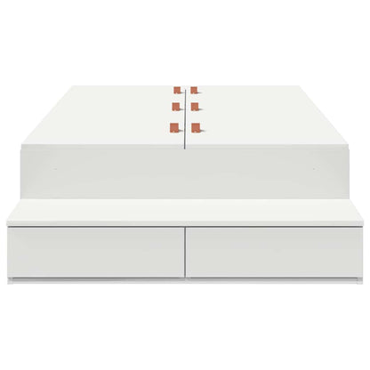 Struttura letto con contenitore Bianco 100 cm Legno multistrato