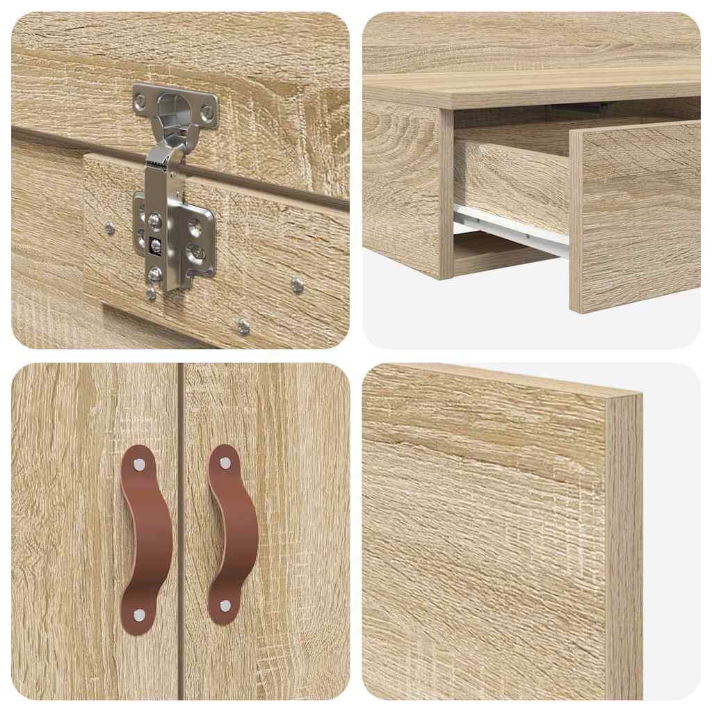 Struttura letto con contenitore con porta Rovere Sonoma 100 cm