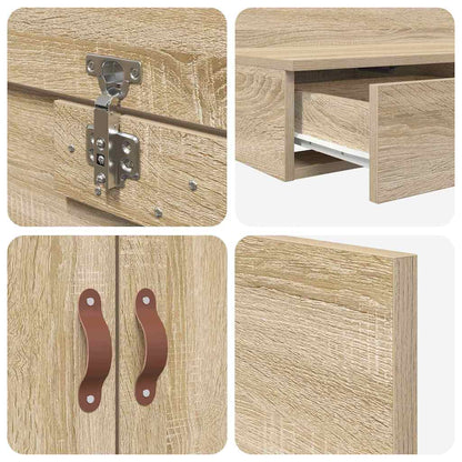 Struttura letto con contenitore con porta Rovere Sonoma 100 cm