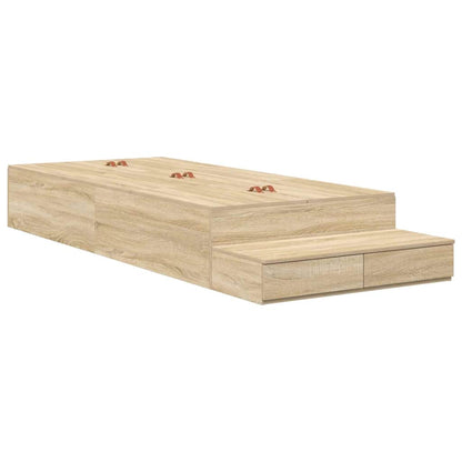 Struttura letto con contenitore con porta Rovere Sonoma 100 cm