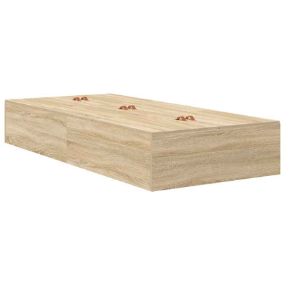 Struttura letto con contenitore con porta Rovere Sonoma 100 cm