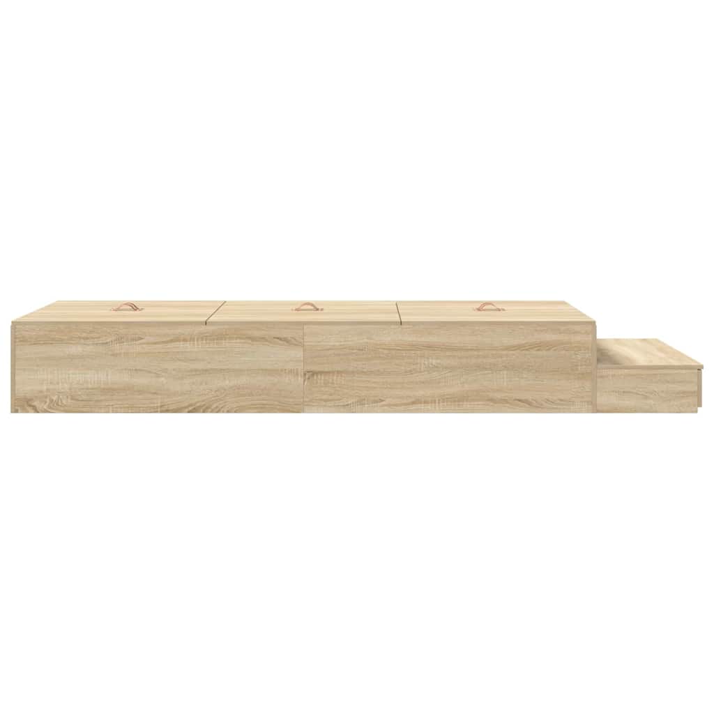 Struttura letto con contenitore con porta Rovere Sonoma 100 cm