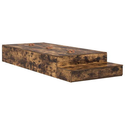 Struttura letto con contenitore con cassetto Rovere fumé - homemem39