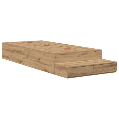 Struttura letto con contenitore Rovere artigianale 100 cm | homemem39