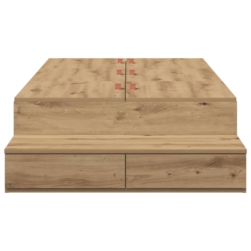 Struttura letto con contenitore Rovere artigianale 100 cm | homemem39