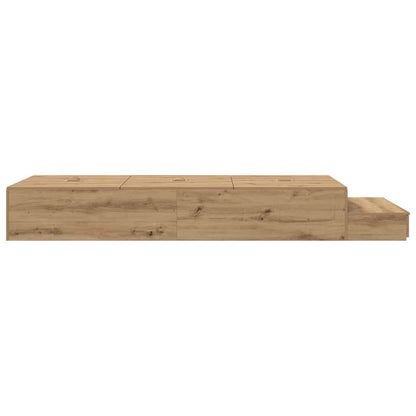 Struttura letto con contenitore Rovere artigianale 100 cm | homemem39