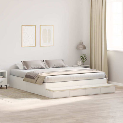 Struttura letto con contenitore Bianco 200 cm Legno multistrato