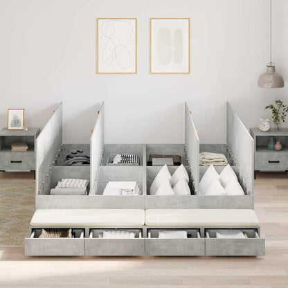 Struttura letto con contenitore con cassetto Grigio cemento - homemem39