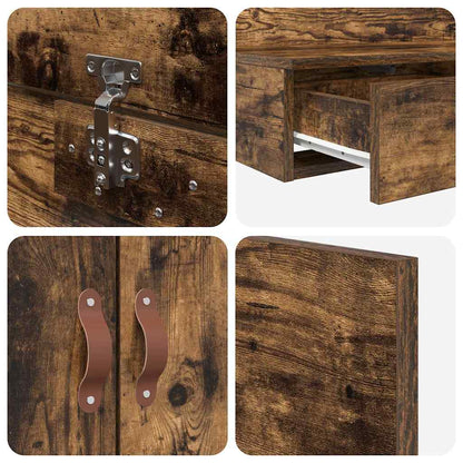 Struttura letto con contenitore con cassetto Rovere fumé - homemem39