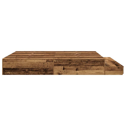 Struttura letto con contenitore con cassetto Legno vecchio - homemem39