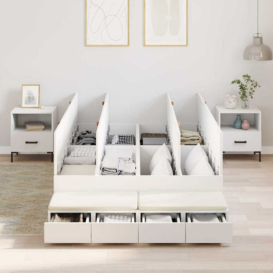 Struttura letto con contenitore Bianco 236.5 x 120 x 31.5 cm - homemem39