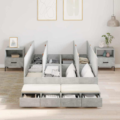 Struttura letto con contenitore con cassetto Grigio cemento - homemem39