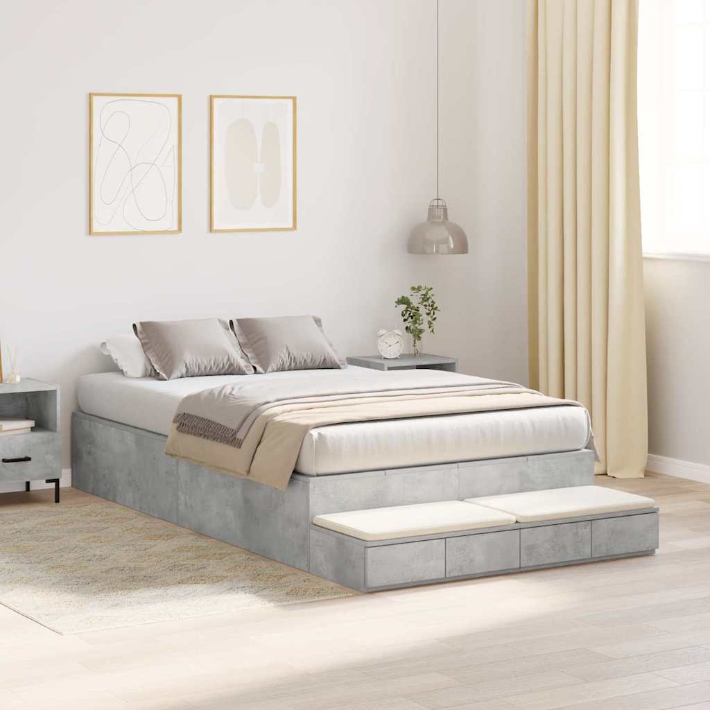 Struttura letto con contenitore con cassetto Grigio cemento - homemem39