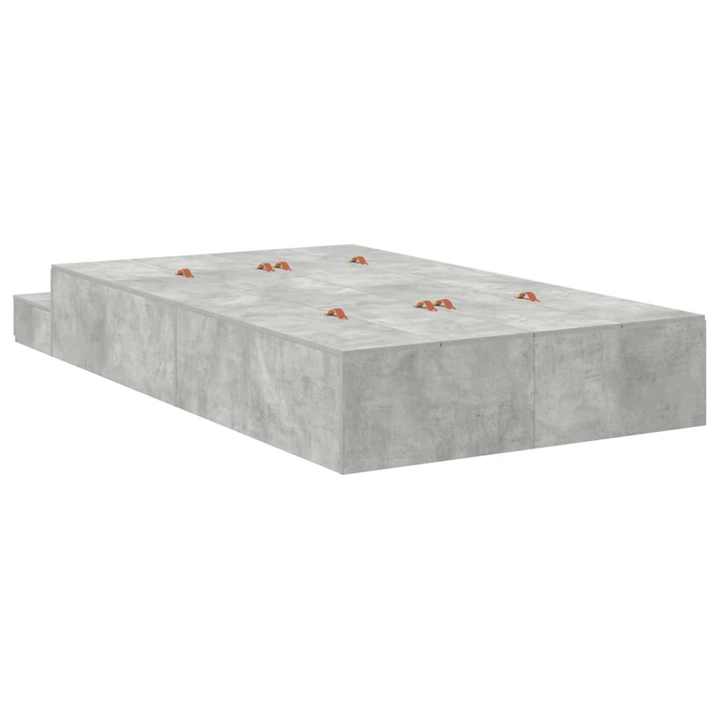 Struttura letto con contenitore con cassetto Grigio cemento - homemem39