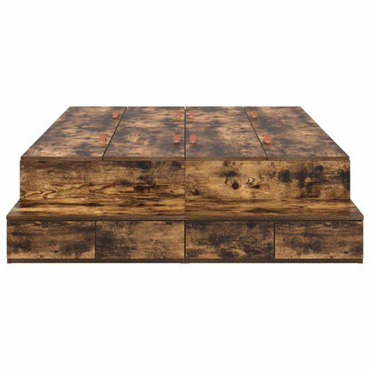 Struttura letto con contenitore con cassetto Rovere fumé - homemem39