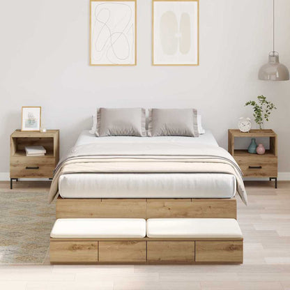 Struttura letto con contenitore con cassetto rovere artigianale - homemem39