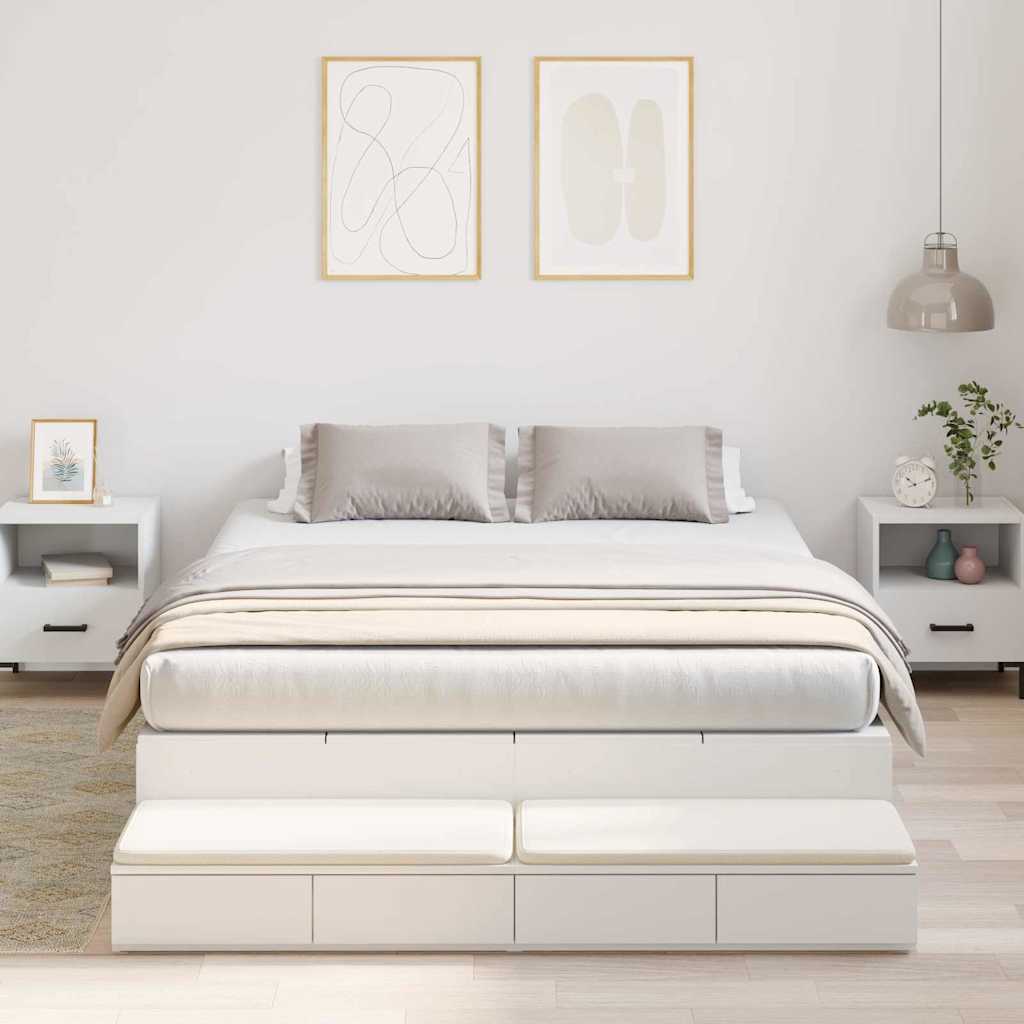 Struttura letto con contenitore Bianco 236.5 x 140 x 31.5 cm - homemem39