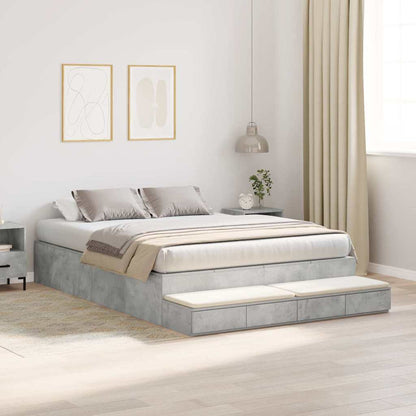Struttura letto con contenitore con cassetto Grigio cemento