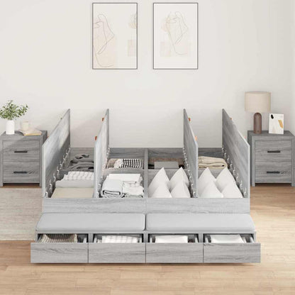 Struttura letto con contenitore con cassetto Grigio sonoma - homemem39