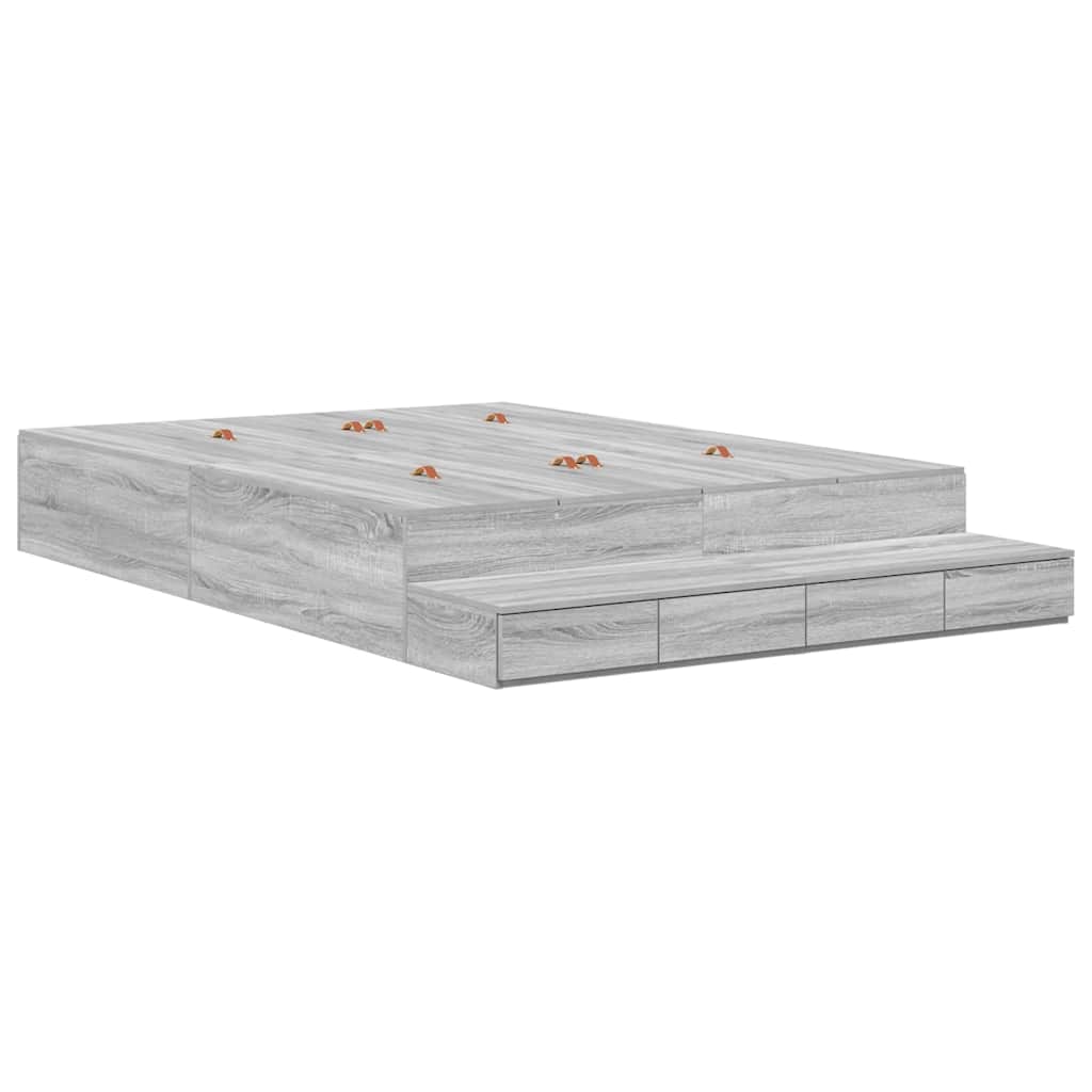 Struttura letto con contenitore Grigio Sonoma 150 cm | homemem39