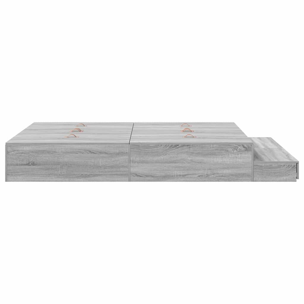Struttura letto con contenitore Grigio Sonoma 150 cm | homemem39