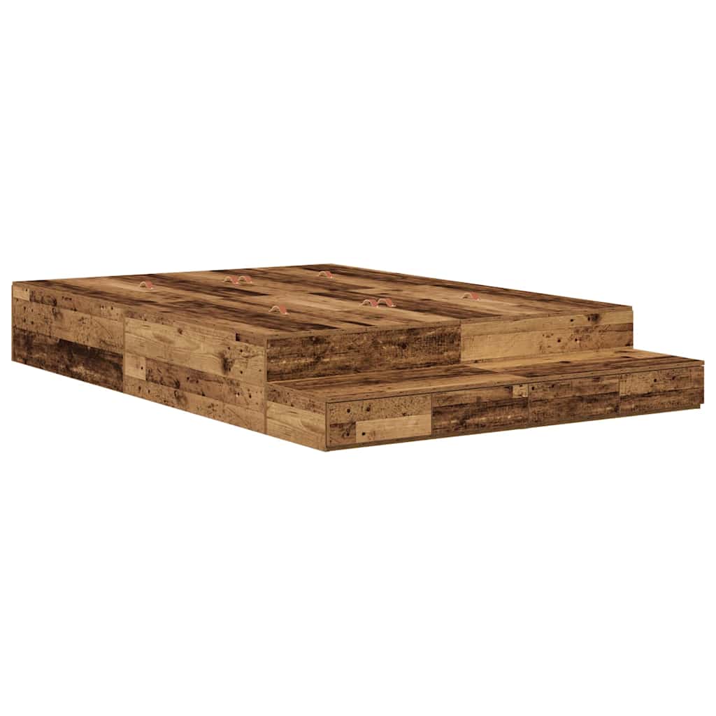 Struttura letto con contenitore Legno vecchio 150 cm | homemem39