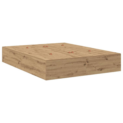 Struttura letto con contenitore Rovere artigianale 150 cm | homemem39
