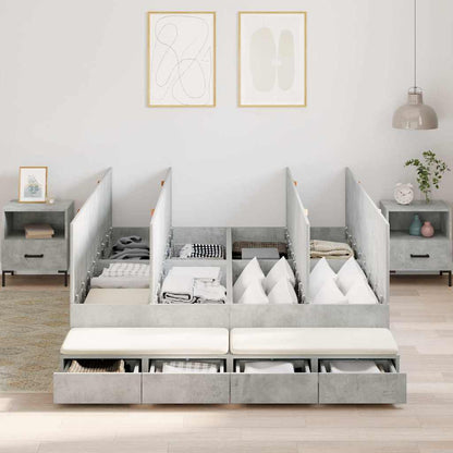 Struttura letto con contenitore con cassetto Grigio cemento - homemem39