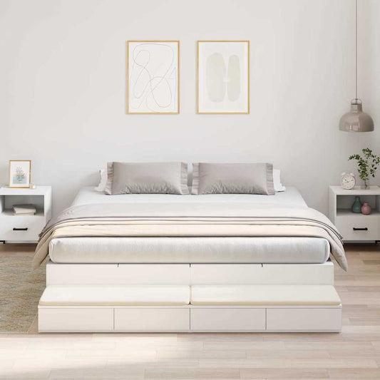 Struttura letto con contenitore Bianco 236.5 x 180 x 31.5 cm - homemem39