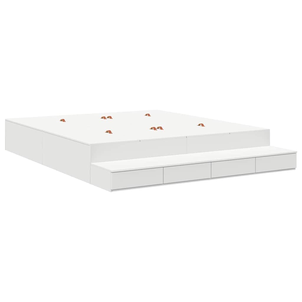 Struttura letto con contenitore Bianco 236.5 x 180 x 31.5 cm - homemem39