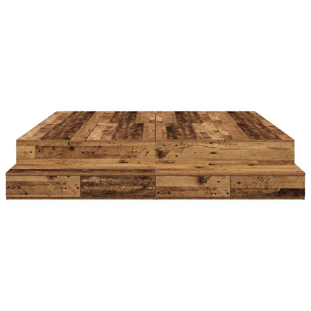 Struttura letto con contenitore con cassetto Legno vecchio - homemem39