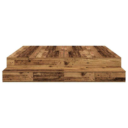 Struttura letto con contenitore con cassetto Legno vecchio - homemem39