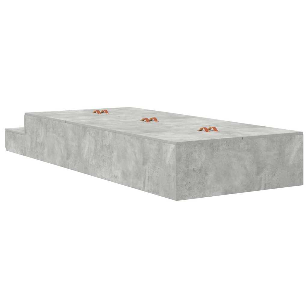 Struttura letto con contenitore Grigio cemento 90 cm | homemem39