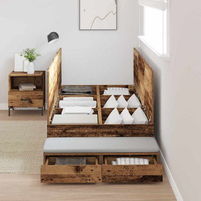 Struttura letto con contenitore Legno vecchio 90 cm | homemem39