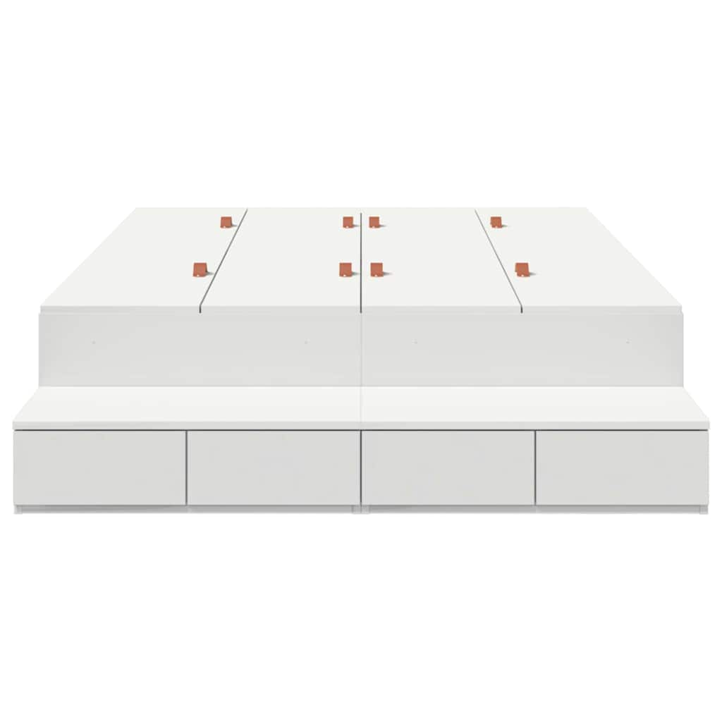 Struttura letto con contenitore Bianco 226.5 x 120 x 31.5 cm - homemem39