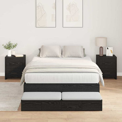 Struttura letto con contenitore con cassetto Rovere nero - homemem39