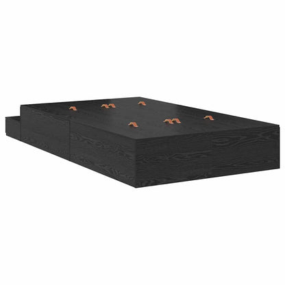 Struttura letto con contenitore con cassetto Rovere Nero 120 cm | homemem39