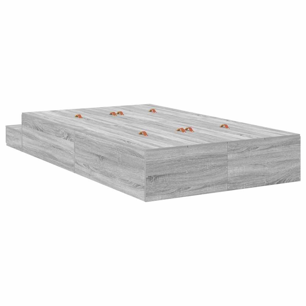 Struttura letto con contenitore Grigio Sonoma 120 cm | homemem39