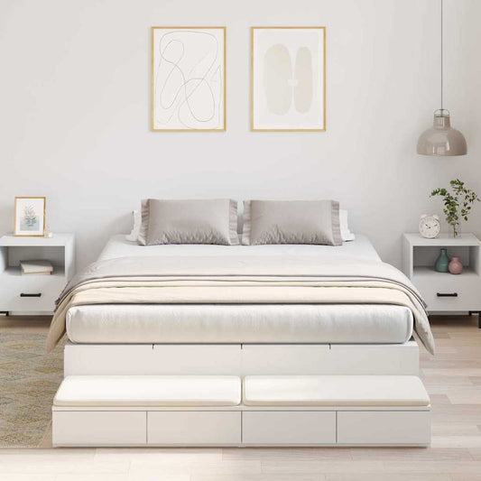 Struttura letto con contenitore Bianco 226.5 x 140 x 31.5 cm - homemem39