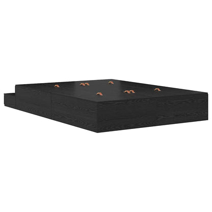 Struttura letto con contenitore con cassetto Rovere Nero 140 cm | homemem39