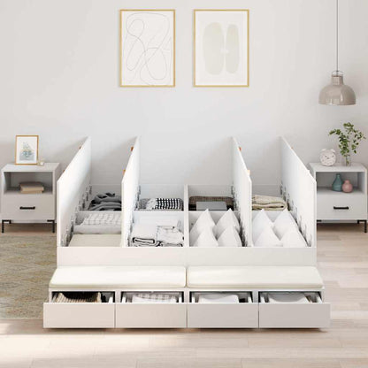 Struttura letto con contenitore Bianco 226.5 x 135 x 31.5 cm - homemem39