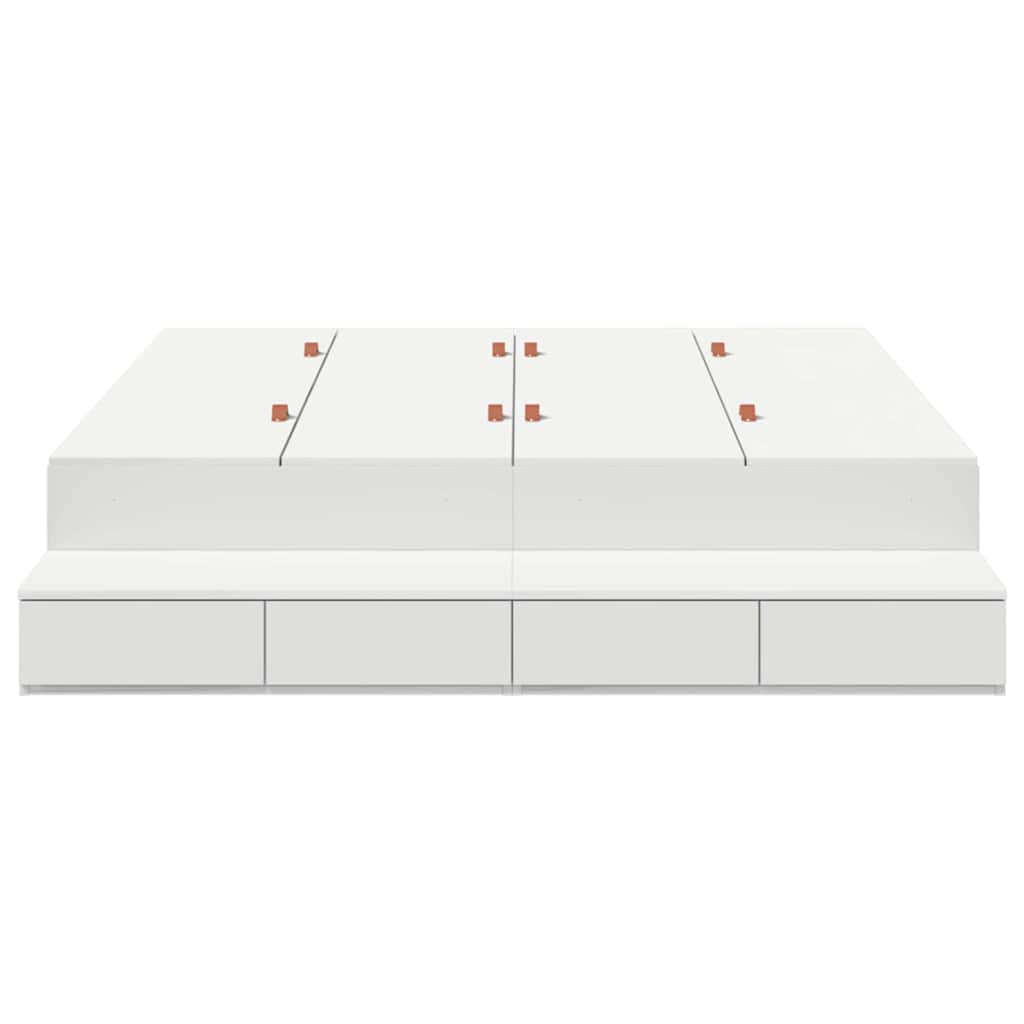 Struttura letto con contenitore Bianco 226.5 x 135 x 31.5 cm - homemem39