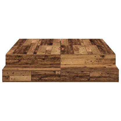 Struttura letto con contenitore Legno vecchio 135 cm | homemem39
