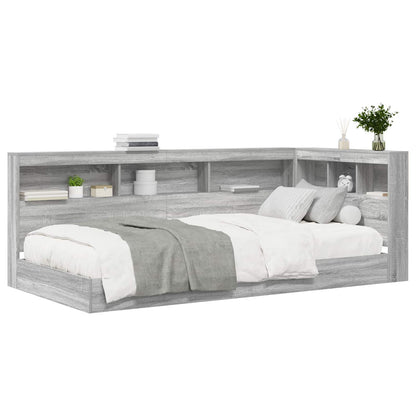 Letto Libreria Grigio sonoma 100 x 200 cm Legno multistrato | homemem39